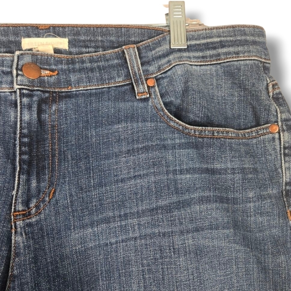 Eileen Fisher Size 16 Straight Leg Jean Organic Cotton Womens - Picture 6 of 12